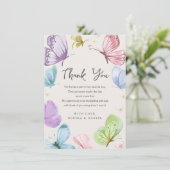 Boho Butterfly Baby shower Hartelijk dank Bedankkaart (Staand voorkant)