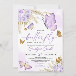 Boho Butterfly Baby shower Invitation Kaart