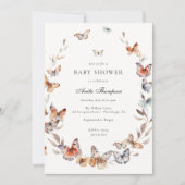 Boho Butterfly Baby shower Kaart (Voorkant)