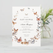 Boho Butterfly Baby shower Kaart (Staand voorkant)