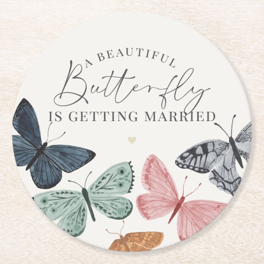 Boho Butterfly Baby shower Onderzetter (Voorkant)