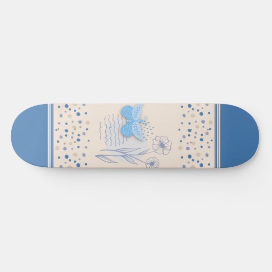 Boho Butterfly & Botanical Skateboard (Horz)