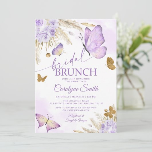 Boho Butterfly Bridal Brunch Vrijgezellenfeest Kaart (Staand voorkant)