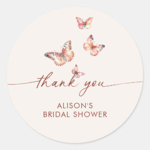 Boho Butterfly Bruiloftsfeest  Ronde Sticker