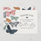 Boho Butterfly Carte de remerciements anniversaire (Devant / Derrière)