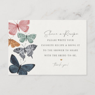 Boho Butterfly Deel een Recept uitnodiging invoege Informatiekaartje