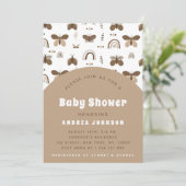 Boho Butterfly Earthy Rainbow Neutral Baby shower Kaart (Staand voorkant)