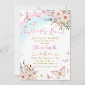 Boho Butterfly embrasse baby shower Invitation (Devant)