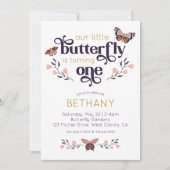 Boho Butterfly First Birthday Invitation (Devant)