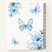 Boho Butterfly Floral Blue Boy Baby Shower Guest Notitieboek (Achterkant)