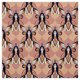 Boho Butterfly Goddess Retro Aarde Tonen Stof