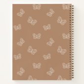 Boho Butterfly Pattern School Girls Name Tan Brown Notitieboek (Achterkant)