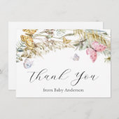 Boho Butterfly Shower Hartelijk dank Noteer Kaart Notitiekaartje (Voorkant / Achterkant)