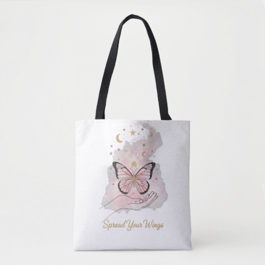 Boho Butterfly "Spread Your Wings" Tote Bag (Devant)