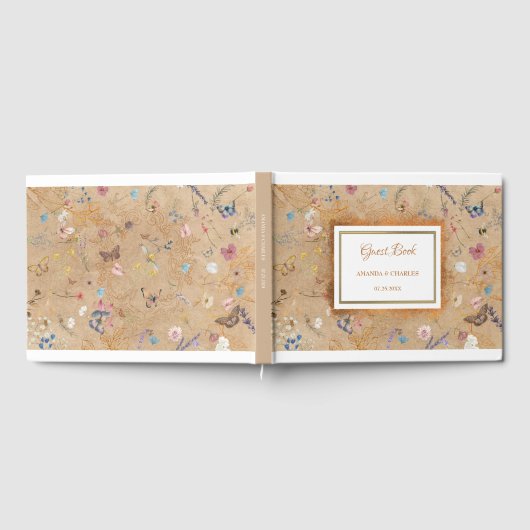 Boho Butterfly Tuin Bruiloft Gastenboek (Volledig)