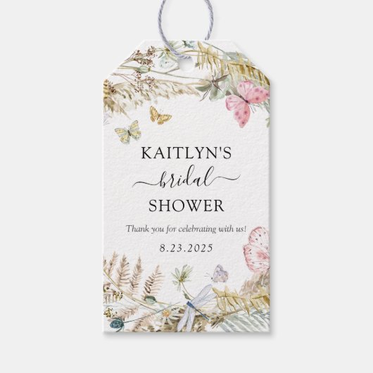 Boho Butterfly Vrijgezellenfeest Gift Labels Cadeaulabel (Voorkant)