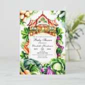 Boho Cabbage Farmer's Market Baby shower Kaart (Staand voorkant)