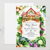 Boho Cabbage Farmer's Market Baby shower Kaart (Voorkant / Achterkant)