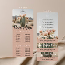 Boho | Cactus à fleurs | Menu Prix | Feuille de st