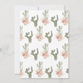 Boho Cactus Amour et Tacos Invitation Fête des mar (Dos)