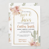 Boho Cactus Amour et Tacos Invitation Fête des mar (Devant / Derrière)