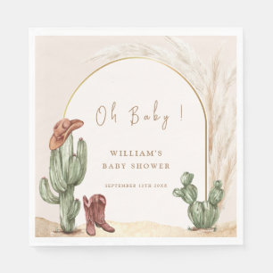 Boho Cactus Arch Desert Cowboy Baby shower Servet