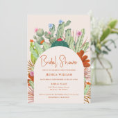 Boho Cactus Arch Desert Pampas Vrijgezellenfeest Kaart (Staand voorkant)