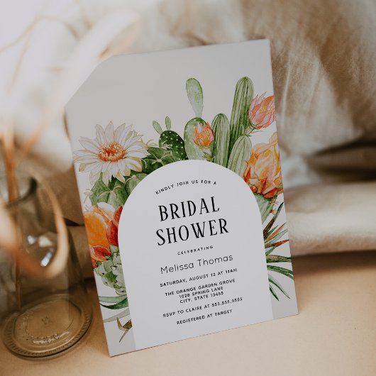Boho Cactus Arch nuptiale douche Invitation