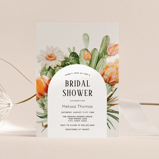 Boho Cactus Arch nuptiale douche Invitation