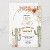 Boho cactus baby shower Invitation (Devant / Derrière)
