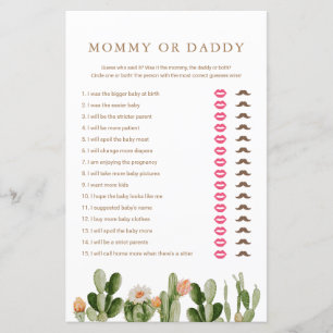 Boho Cactus Baby Shower Mamma of Papa Spel