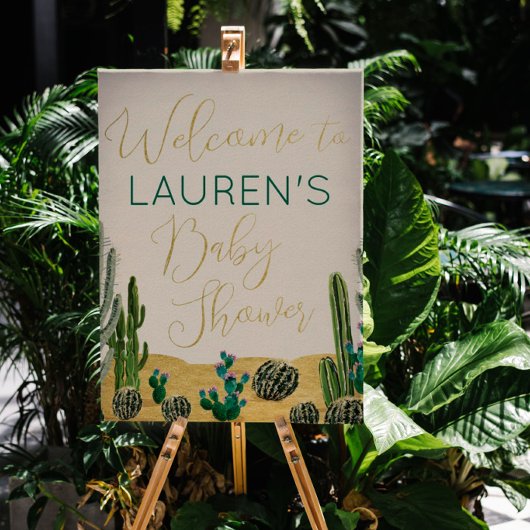 Boho Cactus Baby shower Welkomstteken Poster