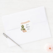 Boho Cactus Bloemige Bericht Hier Sticker (Envelop)