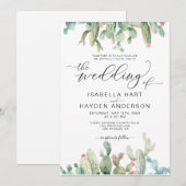 Boho Cactus Cacti Desert Succulents Wedding Kaart (Voorkant / Achterkant)