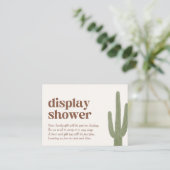 Boho Cactus Desert Baby shower Display Douche Informatiekaartje (Staand voorkant)