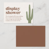 Boho Cactus Desert Baby shower Display Douche Informatiekaartje (Voorkant / Achterkant)