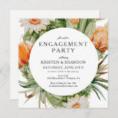 Boho Cactus Desert Engagement Party Uitnodiging (Voorkant / Achterkant)