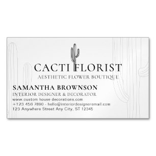 Boho Cactus Desert Flower Magnetisch Visitekaartje