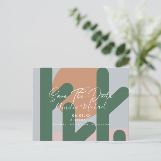 Boho Cactus en Sun Save the Date Briefkaart (Staand voorkant)