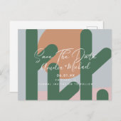 Boho Cactus en Sun Save the Date Briefkaart (Voorkant / Achterkant)