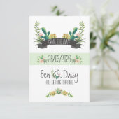 Boho Cactus Flat Save The Date Card (Debout devant)