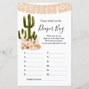 Boho Cactus Floral raad eens wat er in de luierzak