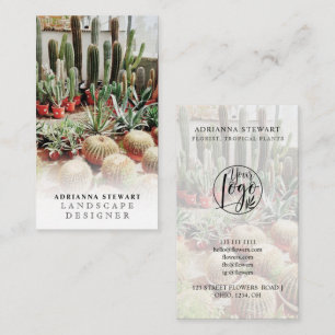 Boho cactus foto logo landschapsontwerper visitekaartje