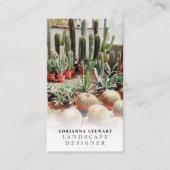 Boho cactus foto logo landschapsontwerper visitekaartje (Voorkant)