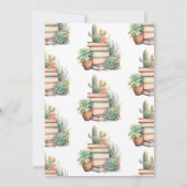 Boho Cactus Livres & Brunch Baby shower Invitation (Dos)