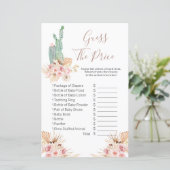 Boho Cactus Pink Floral raad het prijsspel (Staand voorkant)