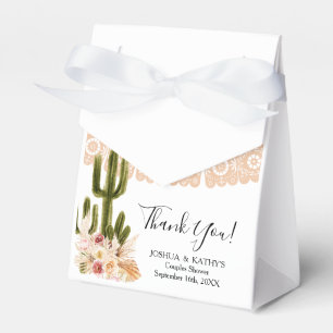 Boho Cactus Pink Flowers Pampas Grass Party Bedankdoosjes
