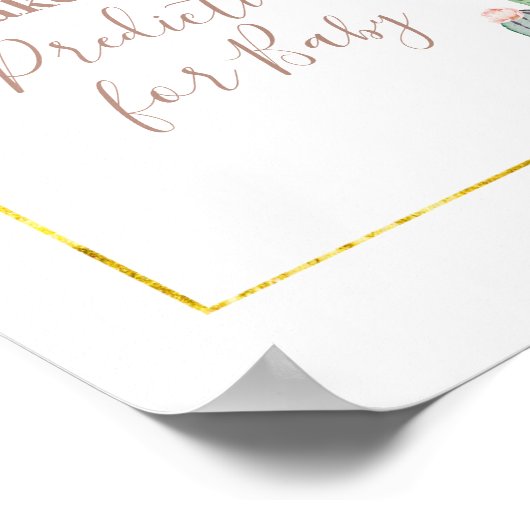 Boho Cactus Prédictions florales pour bébé Poster (Coin)