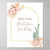 Boho Cactus Prédictions florales pour bébé Poster (Devant)