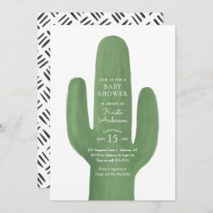 Boho Cactus Southwestern Baby shower Kaart
